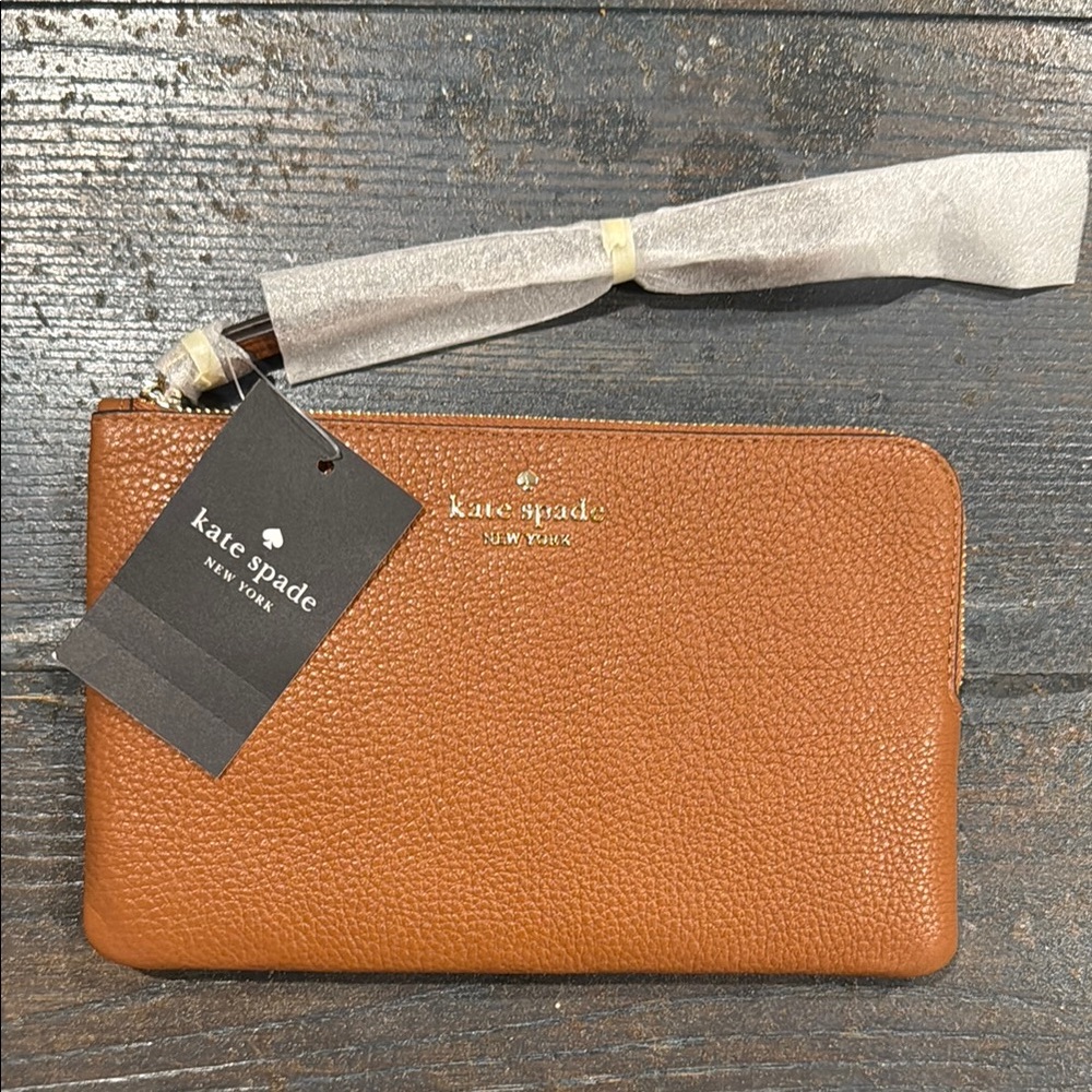 NEW Kate Spade Brown Leather Wristlet